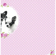 Papier mit Hunde- und Rosenmuster