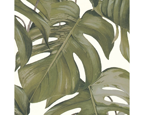 Nahaufnahme eines Blätter Tapetenmusters.