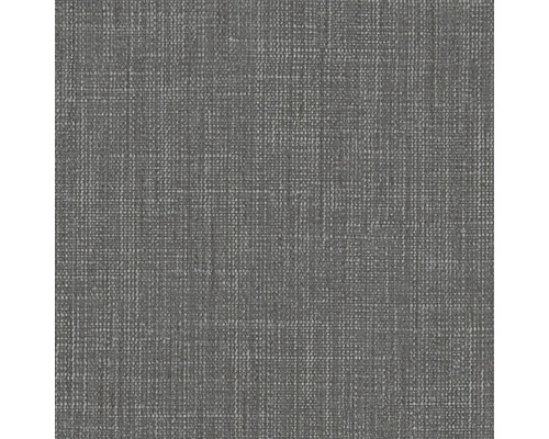 Nahaufnahme einer grauen Textiltapete mit Leinenstruktur