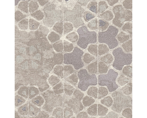 Tapete mit Steinmuster und floralen Elementen