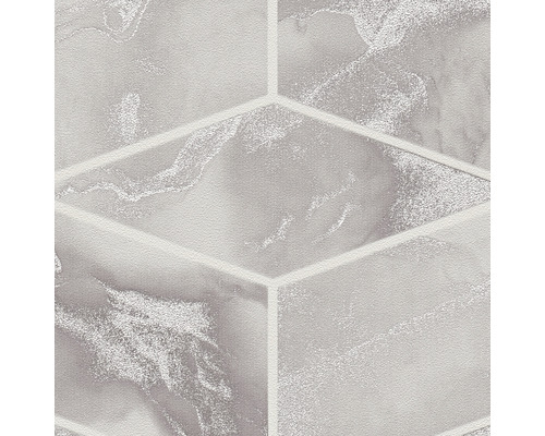 Nahaufnahme von sechseckigen Wandfliesen mit Marmormuster.