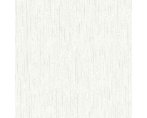 Weiße Relief-Tapete mit vertikalen Linienstruktur