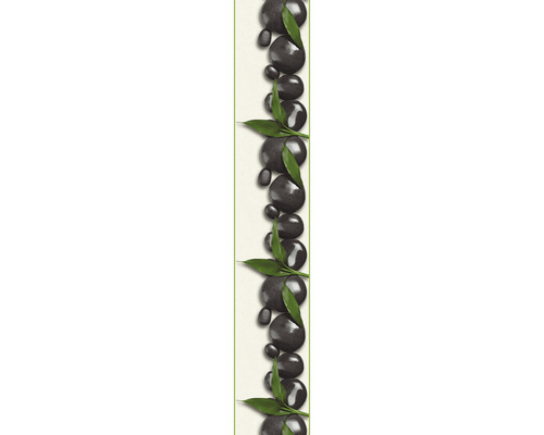 Dekorative Bordüre mit Steinen und Blättern