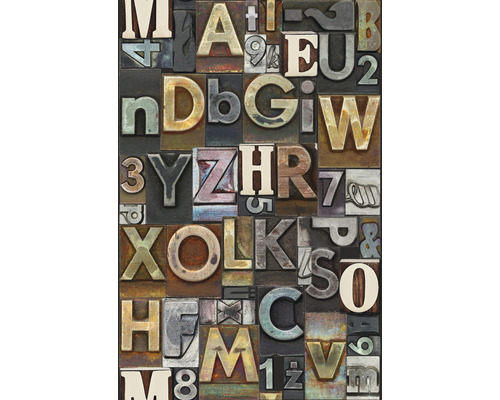 Eine Sammlung von alten Druckbuchstaben aus Metall