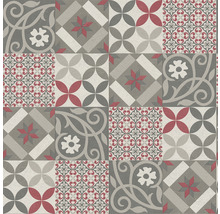 Muster aus Bodenfliesen mit verschiedenen geometrischen und floralen Designs