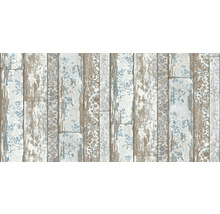 Vliestapete 36119-1 Neue Bude 2.0 Holz Blüten blau braun