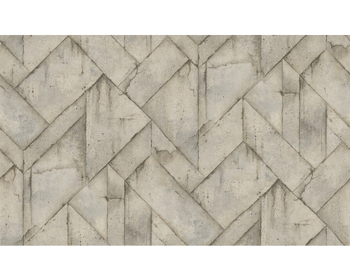 Tapete mit Betonoptik und geometrischem Muster