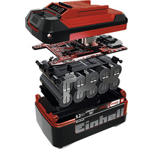 Einhell Akku im Explosionsbild mit 5.2 Amperestunden und 18 Volt