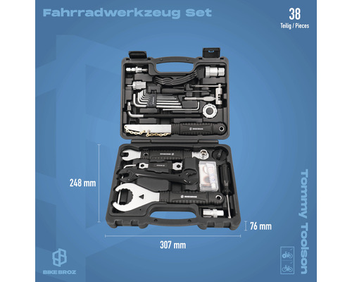 Fahrradwerkzeugset mit 38 Teilen im Koffer