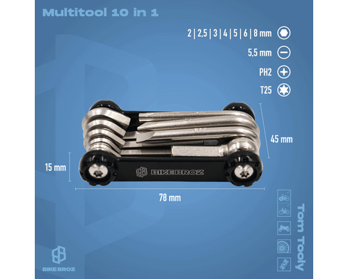 Multitool mit verschiedenen Schraubendrehern und Inbusschlüsseln