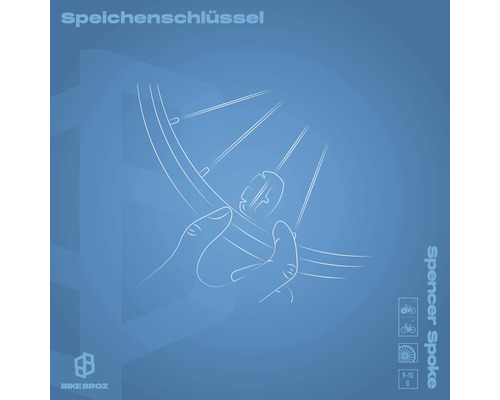 Illustration eines Speichenschlüssels für Fahrräder
