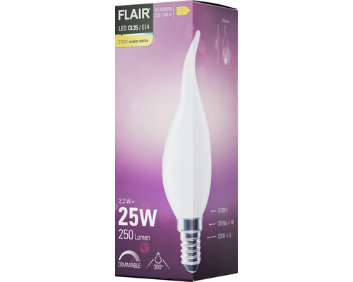 FLAIR LED Lampe CL35 E14, 2700 Kelvin, warmweiß