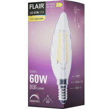 FLAIR LED Kerzenlampe gedreht dimmbar CT35 E14/5,5W(60W) 806 lm 2700 K warmweiß klar