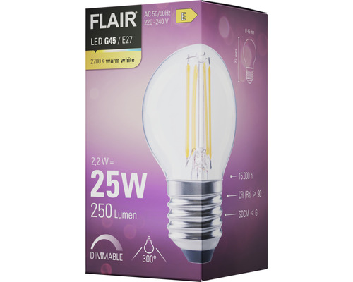 Flair LED Leuchtmittel G45 E27 in Verpackung