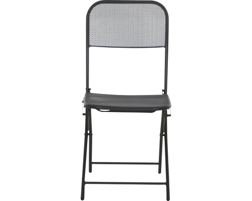 Schwarzer Klappstuhl mit Rückenlehne aus Netzgewebe