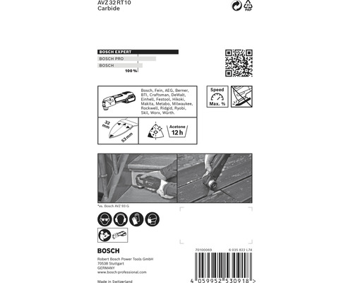 Bosch AVZ 32 RT10 Carbide oszillierendes Sägeblatt, geeignet für verschiedene Marken