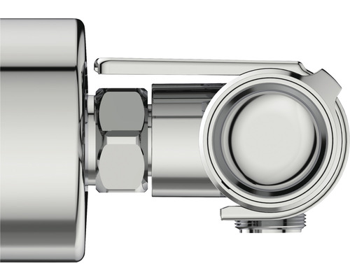 Eckventil aus Metall mit Griff zur Wasserregulierung