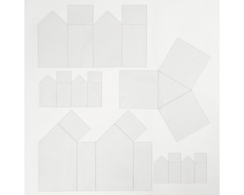 Mehrere Vorlagen für Häusermodelle aus Karton