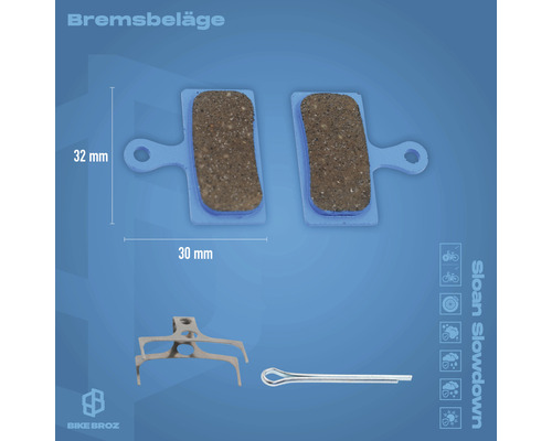 Bremsbeläge Set mit Feder und Sicherungsstift für Fahrräder