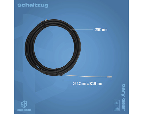 Schaltzug für Fahrräder, 2100 Millimeter lang und 1,2 Millimeter dick