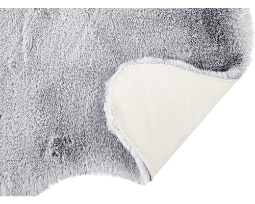 Grauer Kunstfellteppich mit Rückseite