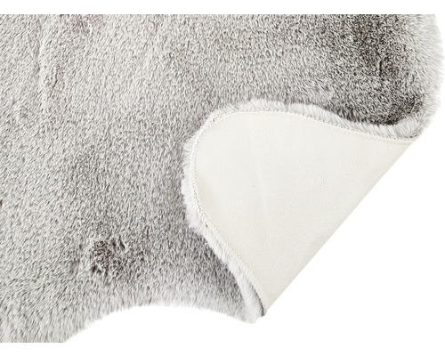 Grauer Kunstfellteppich mit Rückseite