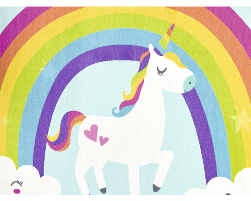 Einhorn Motiv mit Regenbogen und Wolken