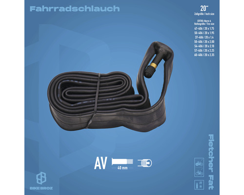 Fahrradschlauch 20 Zoll mit Autoventil