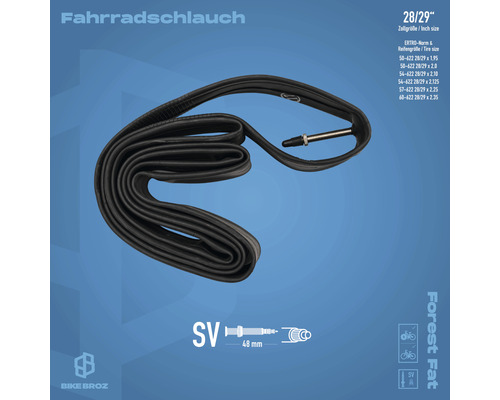 Fahrradschlauch Größe 28/29 Zoll mit SV Ventil