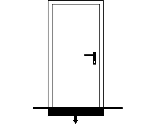 Illustration einer Tür mit Bodeneinbau