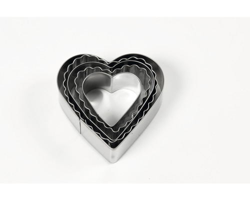 Herzförmige Ausstechformen aus Metall, Set mit verschiedenen Größen