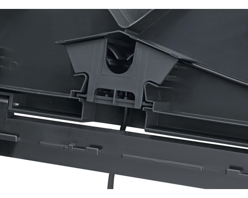 Detailansicht eines schwarzen Kunststoffteils