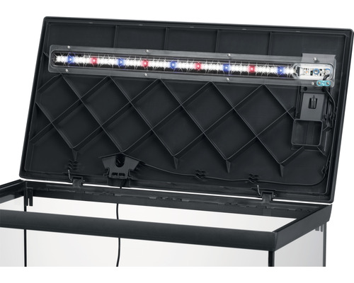 Aquariumabdeckung mit integrierter LED-Beleuchtung.