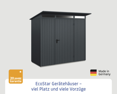 EcoStar Gerätehaus mit 20 Jahre Garantie