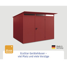 Gartenhaus Hörmann EcoStar Trend-P Typ 3 RAL3004 Einzeltür 312,7 x 283,4 cm rot