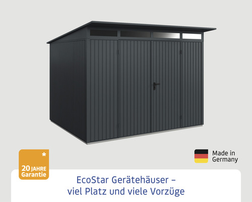 Metall Gerätehaus mit Doppeltür und Oberlicht