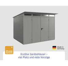 Gartenhaus Hörmann EcoStar Trend-P Typ 3 RAL9007 Doppeltür 312,7 x 283,4 cm grau