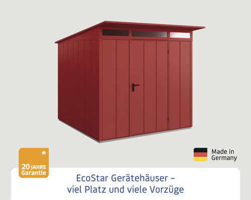 EcoStar Gerätehaus mit Pultdach und Tür