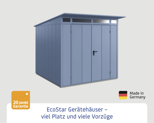 EcoStar Gerätehaus aus Metall mit Pultdach