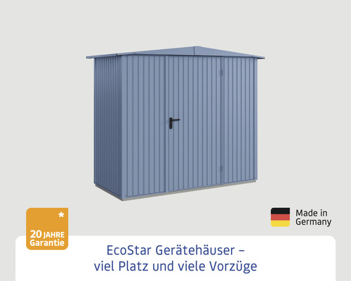 Gerätehaus aus Metall mit Doppeltür