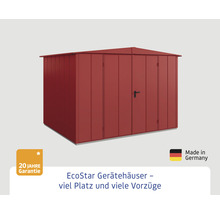 Gartenhaus Hörmann EcoStar Elegant-S Typ 3 RAL3004 Doppeltür 323,6 x 247,7 cm rot