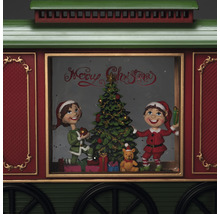 Dekorativer Weihnachtszug mit Weihnachtsmotiven und Schriftzug ''Merry Christmas''