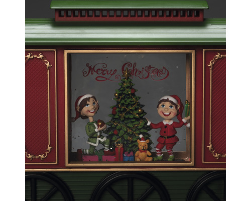 Dekorativer Weihnachtszug mit Weihnachtsmotiven und Schriftzug ''Merry Christmas''