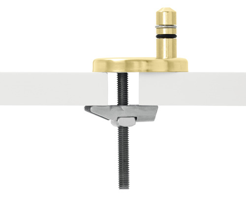 Glashalterung mit Tischbefestigung für Glasplatten