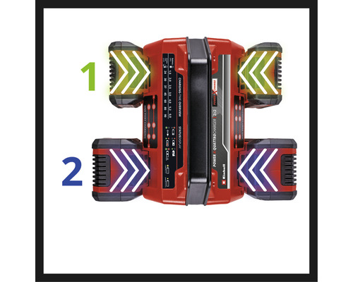 Einhell Power X-Change Quattrocharger 2x2 Ladegerät für Akkus