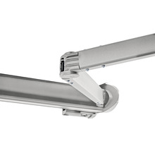 SOLUNA Kassettenmarkise Exclusiv 2x1,5 Stoff Dessin 0034 Gestell Silber E6EV1 eloxiert Antrieb rechts inkl. Motor und Wandschalter