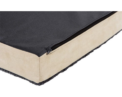 Detailansicht eines Hundebetts mit Reißverschluss