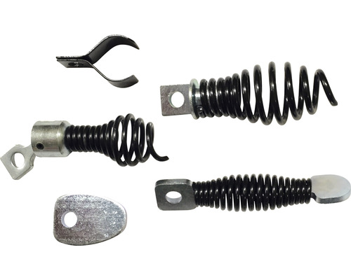 Abflussspirale Set mit verschiedenen Aufsätzen