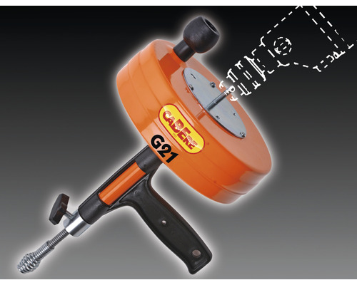 Rohrreinigungsgerät mit Handkurbel