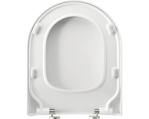 Weißer Toilettensitz von unten